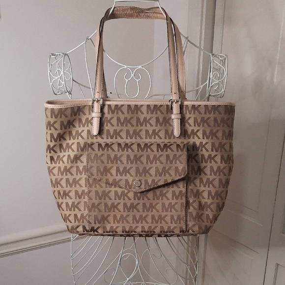 Michael Kors Tan Monogram Tote - Picture 1 of 12